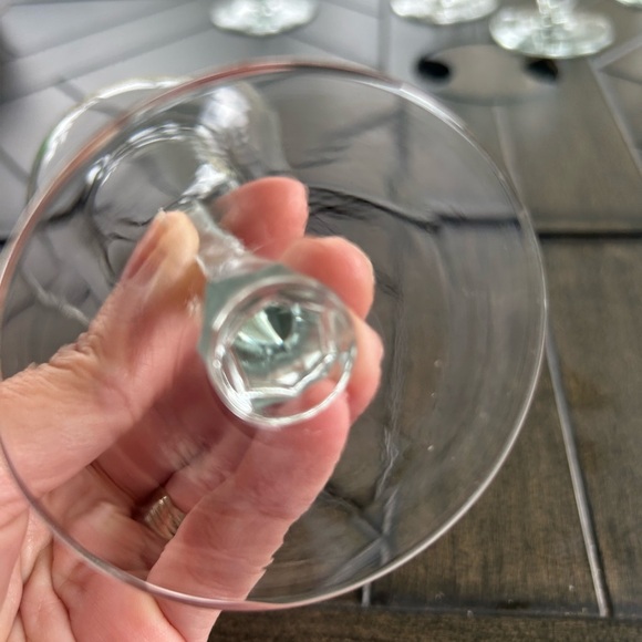 Vintage Heavy Crystal Champagne glass set of 5, gold Geo design, MCM, Cordials - Picture 4 of 9